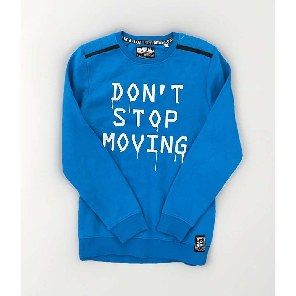 Download Blue Graphic Sweatshirt Size 170/176 (XS/S) Streetwear Cotton Blend